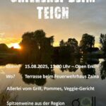 Grillerei beim Teich und Beachvolleyballturnier
